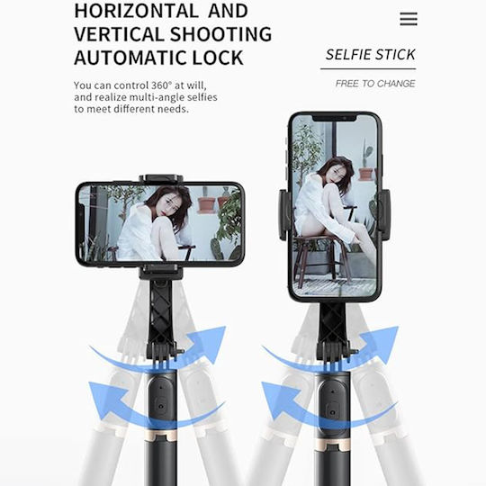 Techsuit Selfie Stick με Bluetooth / Τηλεχειριστήριο Μαύρο
