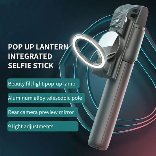 Techsuit Selfie Stick με Bluetooth / Τηλεχειριστήριο Μαύρο