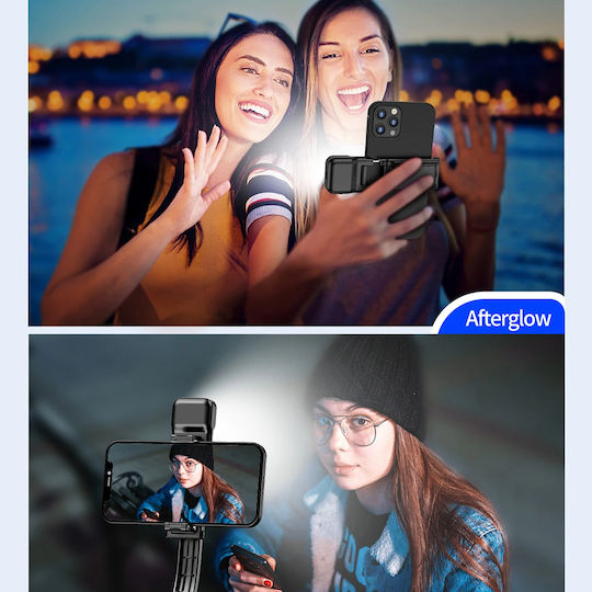 Techsuit Baston pentru selfie cu Bluetooth / Telecomandă Negru