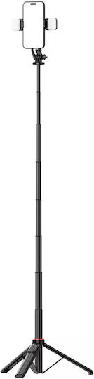 Hurtel Селфи стик с Bluetooth / Дистанционно управление Черен