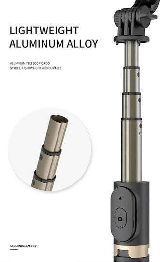 Techsuit Selfie Stick με Bluetooth / Τηλεχειριστήριο Μαύρο