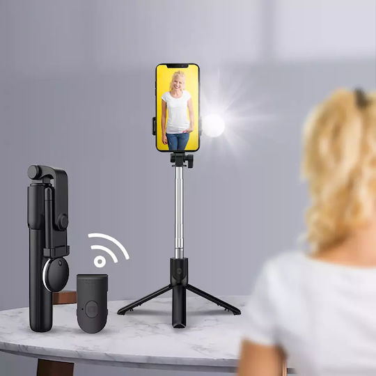 Hurtel Wr1yxs Selfie Stick με Bluetooth / Τηλεχειριστήριο Μαύρο