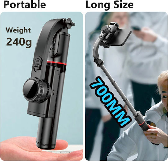 Techsuit Selfie Stick with Bluetooth & Remote Control L19 Black