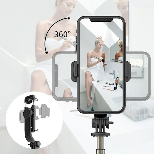 Techsuit Selfie Stick με Bluetooth / Τηλεχειριστήριο Μαύρο