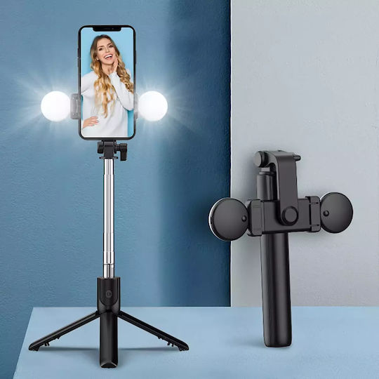 Hurtel Wr1yxs Selfie Stick με Bluetooth / Τηλεχειριστήριο Μαύρο