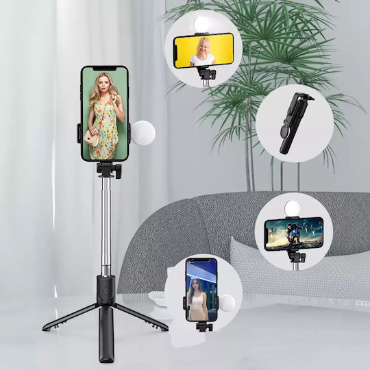 Hurtel Wr1yxs Selfie Stick με Bluetooth / Τηλεχειριστήριο Μαύρο