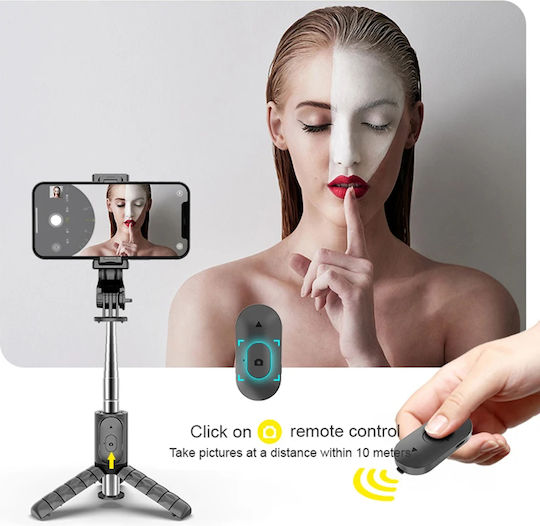 Techsuit Selfie Stick με Bluetooth / Τηλεχειριστήριο Μαύρο