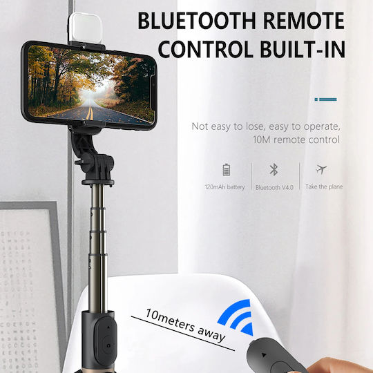 Techsuit Selfie Stick με Bluetooth / Τηλεχειριστήριο Μαύρο