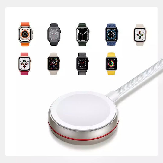 Joyroom Induktives Ladegerät 1,2m Tragbare Ladegeräte für Apple Watch Weiß