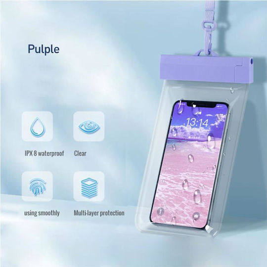 iNOS Waterproof Case up to 6.9" Transparent Lila