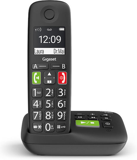 Gigaset E290 Cordless Phone with Greek Menu Black