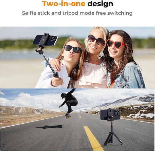 K&F Concept Kf09.128v1 Cell Phone Tripod Bluetooth Black