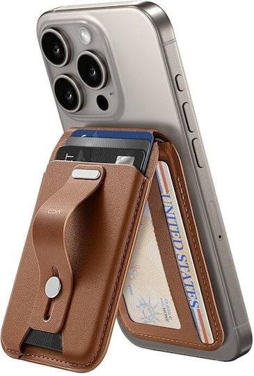 ESR MagSafe Калъф за карти Grip Wallet Stand HaloLock в Кафяв цвят