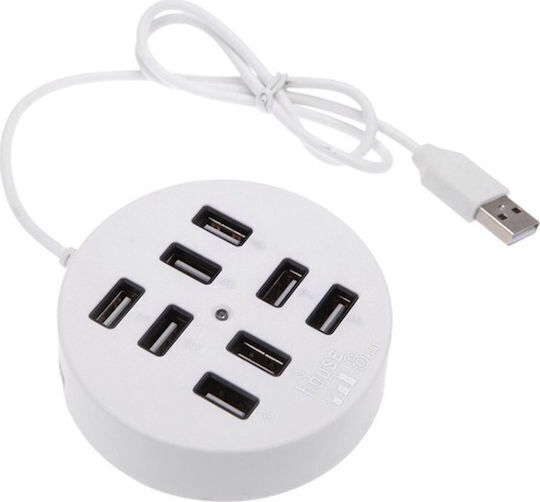Hi-speed 8-port Usb Hub Usb 2.0 Usb-a Connection 60cm P-2108 Black