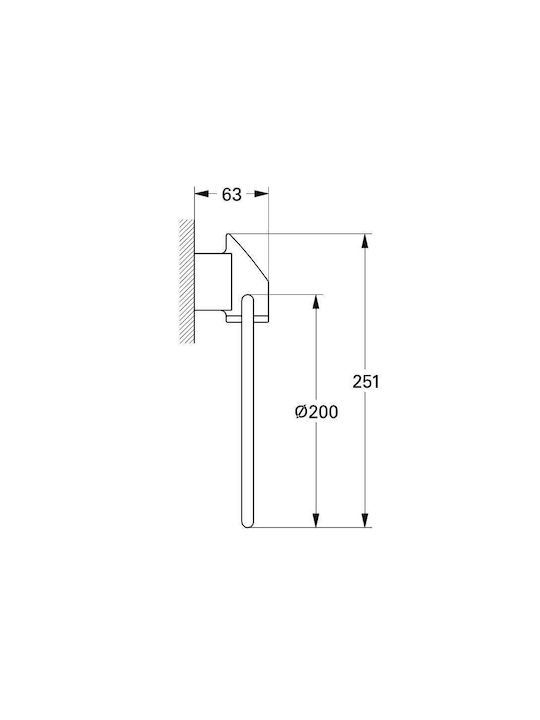Grohe 40167 Κρίκος Μπάνιου Μονός με Βίδες Ασημί