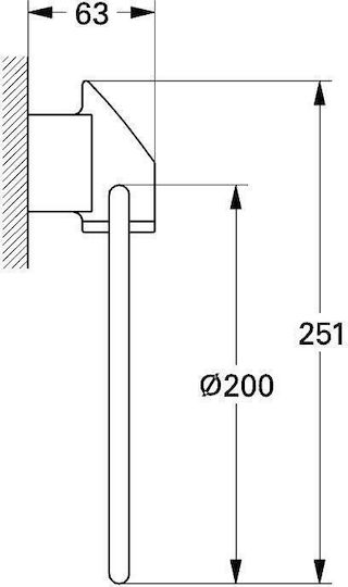 Grohe Single Wall-Mounted Bathroom Ring Silver 40167