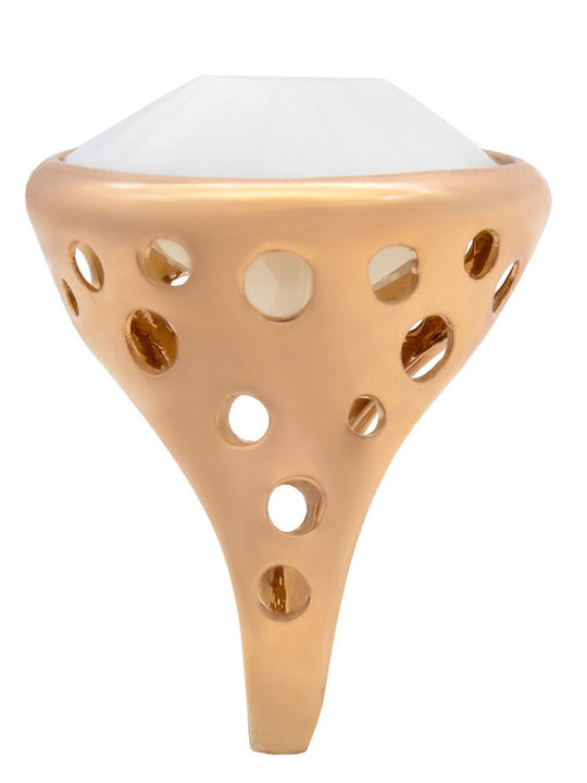 Savvas Design Damen Ring mit Steinen aus Roségold 14K