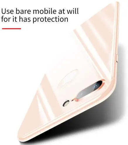 Baseus 4D Arc Glass 0.3mm Back Protection for iPhone 8/7 Plus In Gold Colour