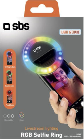 SBS Selfie Flash Selfie Ring Light in Black color