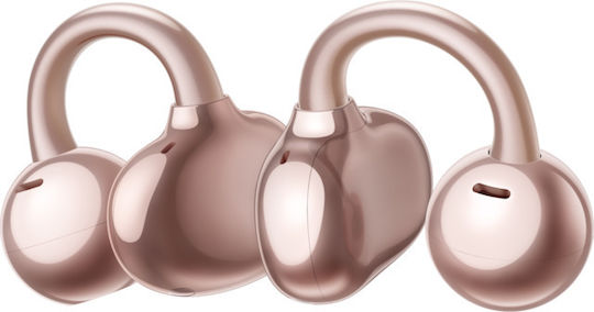 Huawei FreeClip Earbud Bluetooth Handsfree Ακουστικά με Αντοχή στον Ιδρώτα και Θήκη Φόρτισης Ροζ Χρυσά