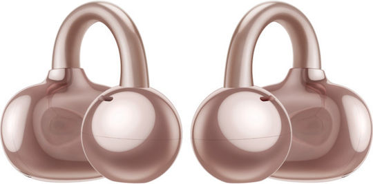 Huawei FreeClip Earbud Bluetooth Handsfree Ακουστικά με Αντοχή στον Ιδρώτα και Θήκη Φόρτισης Ροζ Χρυσά