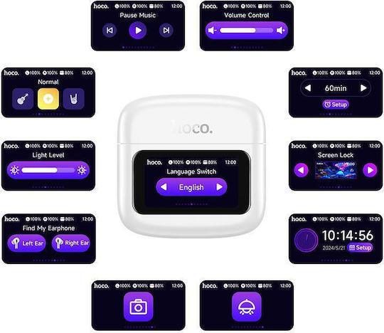 Hoco EQ14 Cool Color In-ear Bluetooth Handsfree Earphones with Charging Case Black