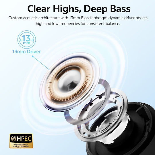QCY AilyBuds E10 QT35 Bluetooth Handsfree Earphones with Sweat Resistance and Charging Case Black