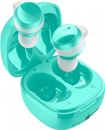 Cellular Line Music Sound Flow In-ear Bluetooth Handsfree Ακουστικά με Θήκη Φόρτισης Πράσινα