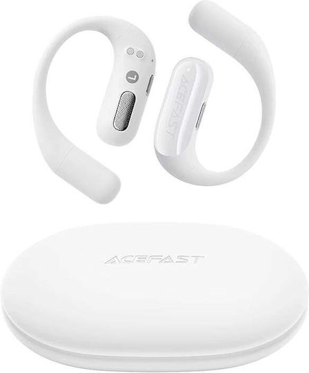 Acefast FA002 Air Open Ear Bluetooth Handsfree Ακουστικά με Αντοχή στον Ιδρώτα και Θήκη Φόρτισης Λευκά