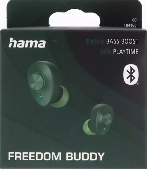 HAMA Freedom Buddy In-ear Bluetooth Handsfree Earphones with Charging Case Green