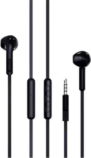 Jes 001021006 In-ear Handsfree Ακουστικά με Βύσμα 3.5mm Μαύρο