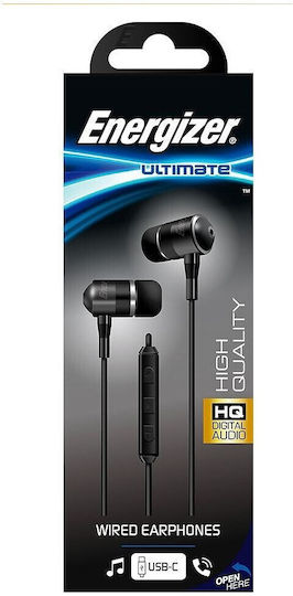 Energizer UIC30 In-ear Handsfree με Βύσμα USB-C Μαύρο