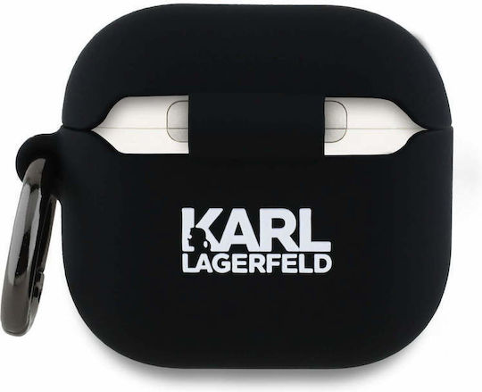 Karl Lagerfeld 3d Logo Nft Karl Choupette Калъф с кука в Черен цвят за Apple AirPods 4