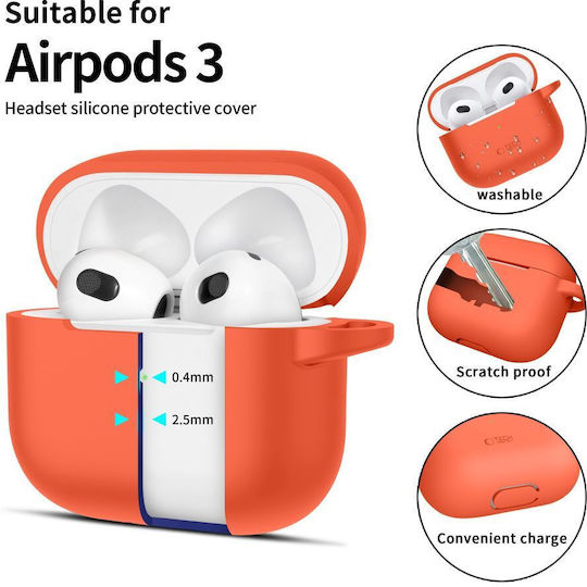 Tech-Protect Silicone Hook Θήκη Σιλικόνης με Γάντζο Neon Orange για Apple AirPods 3