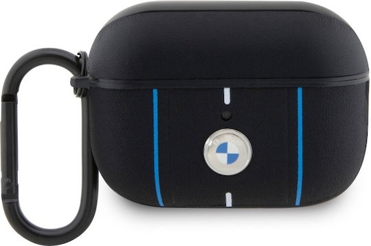 BMW Color Lines Hülle Leder / Kunststoff in Schwarz Farbe für Apple AirPods Pro 2