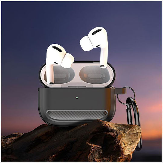 Dux Ducis Case Silicone with Hook in Black color for Apple AirPods 3