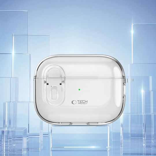 Tech-Protect Slim Hook Θήκη Πλαστική / Σιλικόνης με Γάντζο Clear για Apple AirPods Pro 2