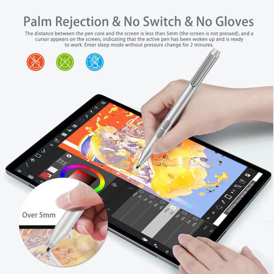 Techsuit F94S Digital Touch Stylus with Palm Rejection for Microsoft Surface in Black color