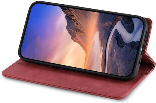 Dierfeng Книга Изкуствена кожа / Силикон Червен (Realme 12x)