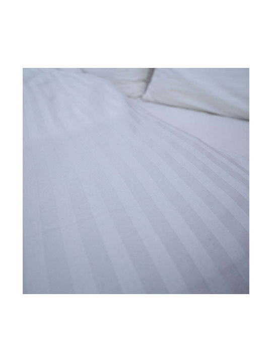 Weißes Stoff-Set für Übergröße Streifen 230x250cm