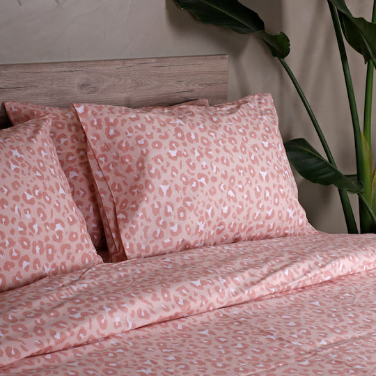 White Fabric Kids Sheets Set Girly Pink 260x270cm