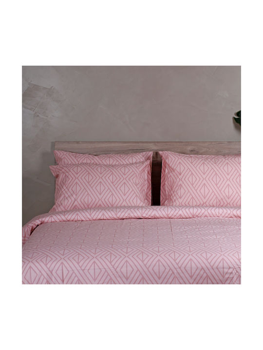 White Fabric Seturi de cearșafuri Single Bumbac Parker Roz 165x250cm