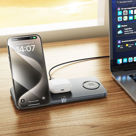 Hoco Încărcător Magsafe 15W Livrarea energiei Gri (CQ22)