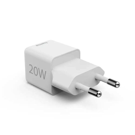 HAMA Charger Without Cable with USB-C Port 20W Power Delivery Whites (00201980)