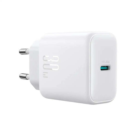 Joyroom Φορτιστής Χωρίς Καλώδιο με Θύρα USB-C 30W Power Delivery Λευκός (JR-TCF24)