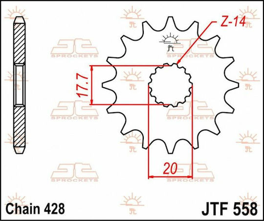 JT Sprockets Front Sprocket for Yamaha DT 125