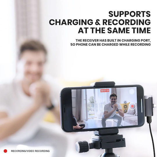 Sonic Gear Wireless Clip-on Wireless Δυναμικό Microphone Shock Mounted Journalistic