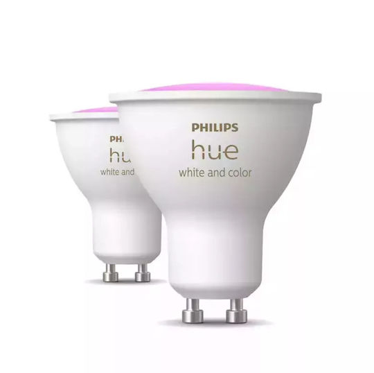 Philips Smart Bulbs LED 4.2W for Socket GU10 RGBW 400lm Dimmable 2pcs