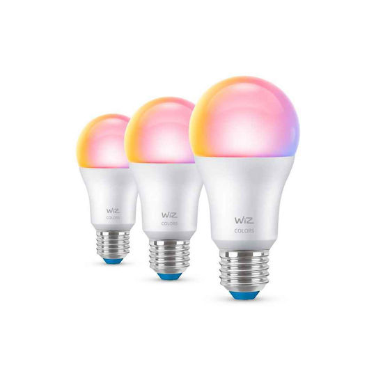 WiZ Smart Bulbs LED for Socket E27 and Shape A60 RGB 806lm 3pcs