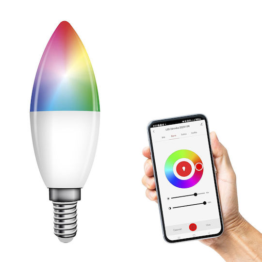 Emos Smart Λάμπα LED 4.8W για Ντουί E14 RGB 400lm Dimmable